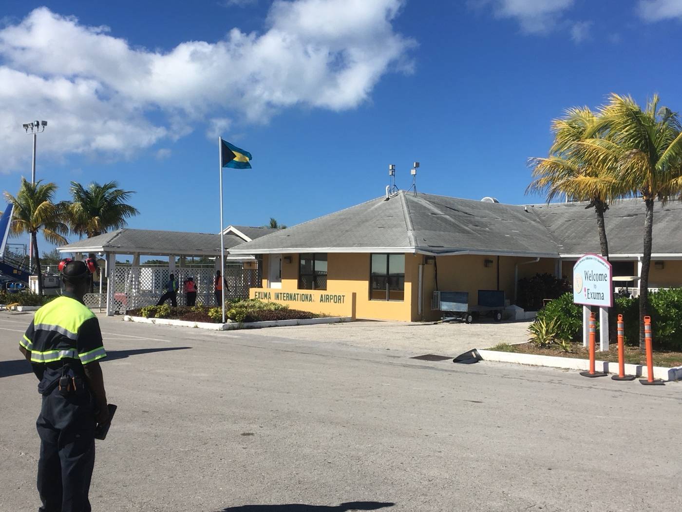 Departures area of Exuma International Airport on Great Exuma
