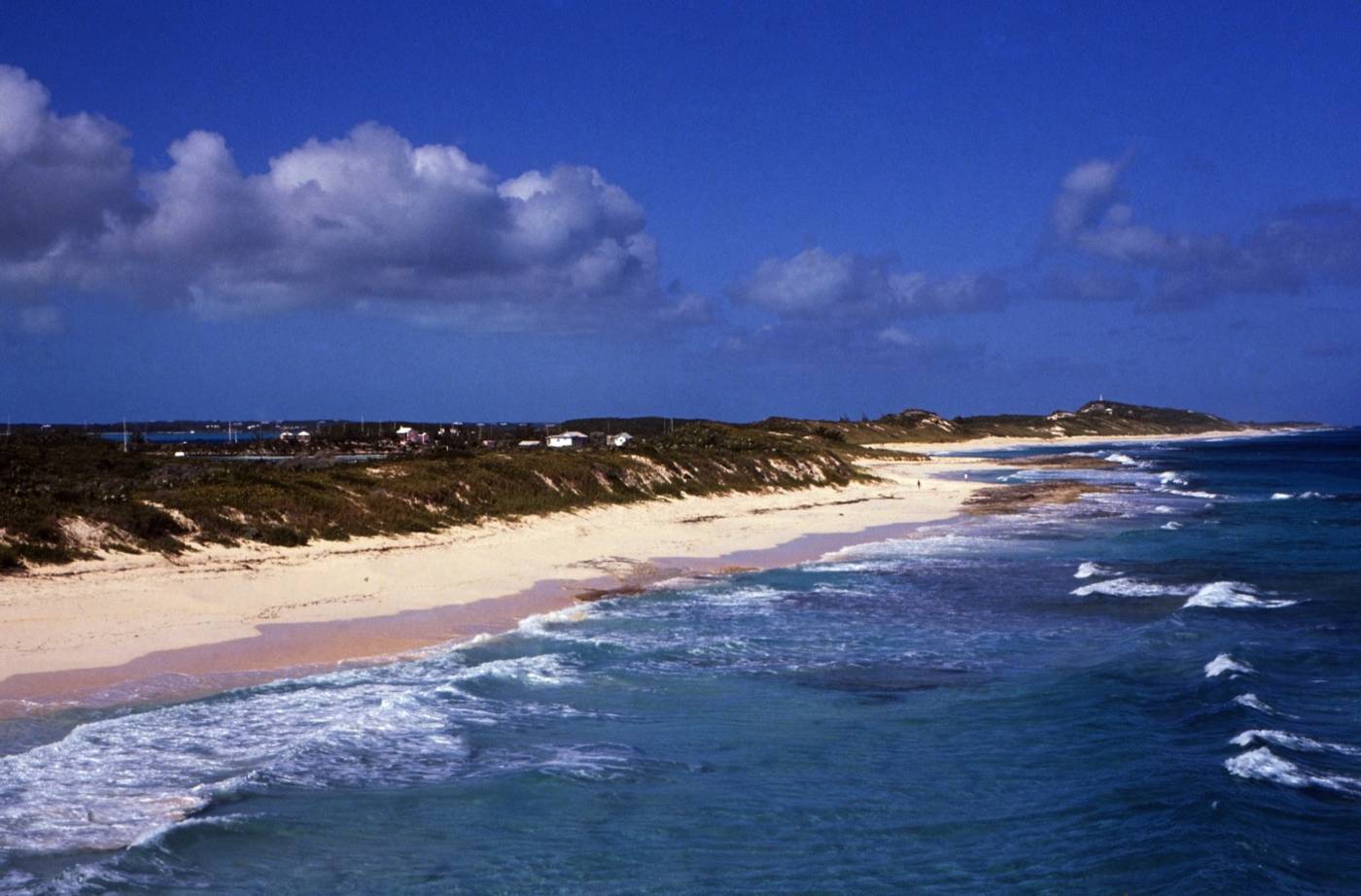 Northeast coast of Stocking Island with its beach, looking northwest towards George Town
